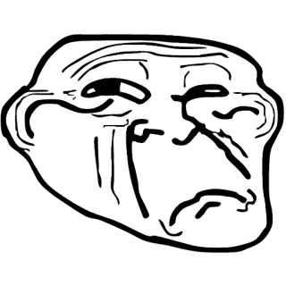 ☹ Trollface meme, internet, troll, face telegram sticker