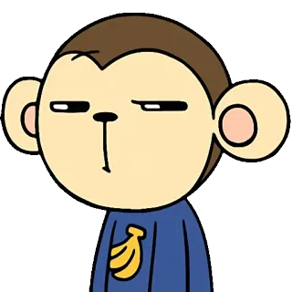 😑 monkey, banana, cute, cartoon, animal telegram sticker