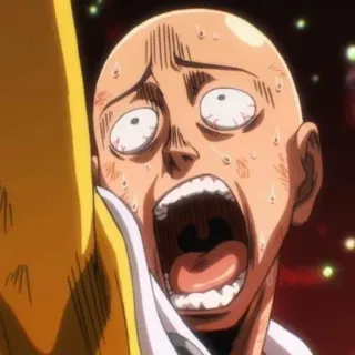 🪶 Saitama One-Punch Man Anime, Manga, Saitama, One-Punch Man, Rovinato, Urlante whatsapp sticker