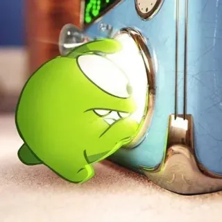 🕳 Om Nom Cut the Rope Om Nom, Cut the Rope, jeu, personnage, vert, mignon, monstre whatsapp sticker