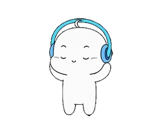 🎶 음악 감상, 헤드폰, 음악, 만화, 귀여운, 애니메이션 telegram sticker
