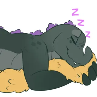 🛌 ZZZ sleeping, monster, reptile, cartoon, cute, animal, lazy whatsapp sticker