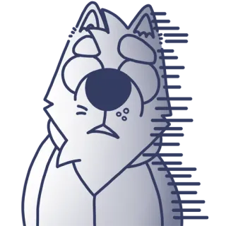 😨 animal, dibujos animados, triste, lobo, personaje, pegatina telegram sticker