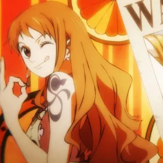 😜 Nami One Piece 动漫, 海盗, 漫画, 卡通, 导航员 telegram sticker