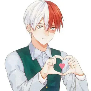 🤔 Shoto Todoroki My Hero Academia Anime, Manga, Hati, Shonen, Setengah-Setengah, Quirk telegram sticker