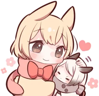 ❤ 애니메이션, 카와이, 귀여운, 소녀, 스티커, 만화, 일러스트, 우정 telegram sticker