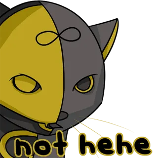 😠 not hehe 猫, 动物, 贴纸, 卡通, 嘿嘿, 黄色 telegram sticker