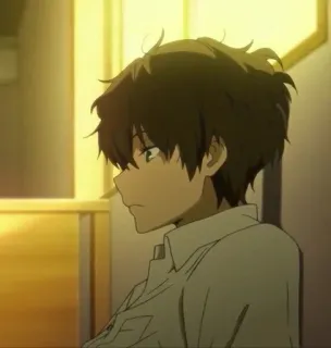 📜 anime, boy, character, hyouka telegram sticker