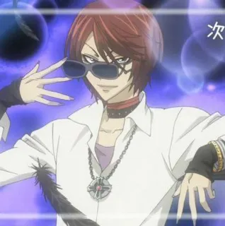 😎 Anime, Charakter, Sonnenbrille, Halskette, Stil, Mode whatsapp sticker