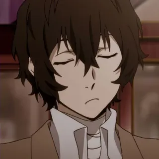 📺 Osamu Dazai Bungou Stray Dogs Anime, Portrait, Dazai, Osamu Dazai, Bungo Stray Dogs, cheveux bruns telegram sticker
