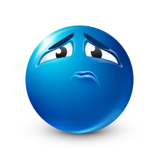 😢 triste, azul, emoji, expresión, emoción, sentimiento whatsapp sticker
