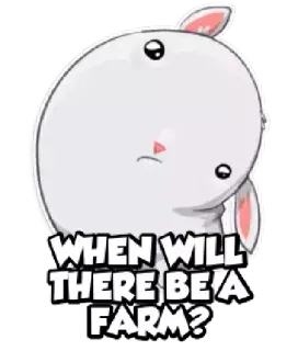 🤔 WHEN WILL THERE BE A FARM? bunny, animal, question, farm, cute, cartoon telegram sticker