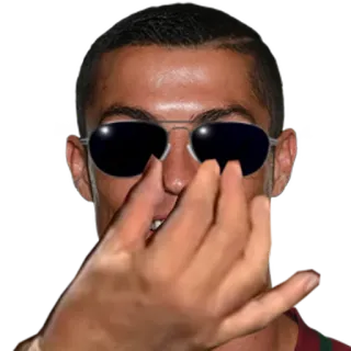 😝 Cristiano Ronaldo футбол, футболист, игрок, солнцезащитные очки, знаменитость, жест telegram sticker