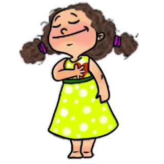 😍 dessin animé, fille, enfant, coeur, mignon, illustration, dessin telegram sticker