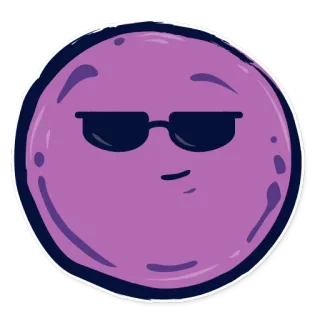 😎 emoji, guay, gafas de sol, morado, simple, divertido telegram sticker