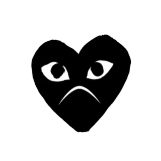 ☹ heart, face, sad, emoji, cartoon telegram sticker