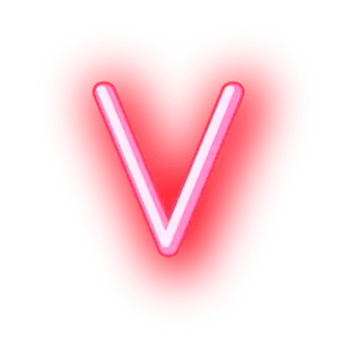 ▪ сердце, буква V, символ, красный, светящийся, неон telegram sticker