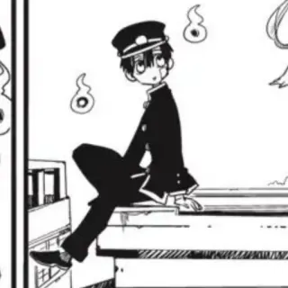 🍚 anime, manga, character, seated, school uniform telegram sticker