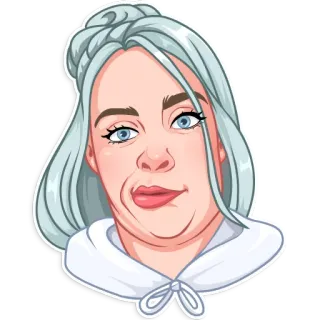🥴 Billie Eilish piosenkarz, celebryta, muzyk, gwiazda pop, Billie Eilish telegram sticker