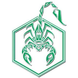😁 scorpion, animal, insect, nature, green, badge, emblem telegram sticker