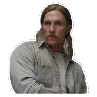 😐 Rust Cohle True Detective мэттью макконахи, настоящий детектив, раст кол, сериал, персонаж, актер, детектив telegram sticker