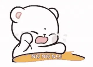🙅 NO NO NO! ร้องไห้, หมี, เศร้า, อารมณ์เสีย, การ์ตูน whatsapp sticker