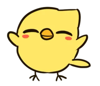☺️ Dessin animé, Poulet, Mignon, Jaune whatsapp sticker