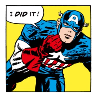 😶 Captain America I DID IT! комикс, Marvel, супергерой telegram sticker