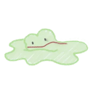 🫠 verde, bolha, fofo, simples, desenho, arte telegram sticker