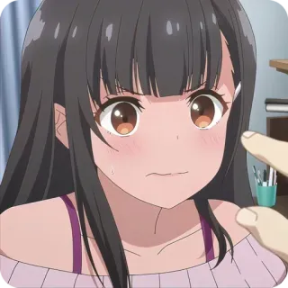 😳 动漫, 女孩, 卡通, 插画 telegram sticker