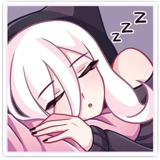 🤍 zzz Anime, Śpiący, Kreskówka, Słodkie, Kawaii, Dziewczyna telegram sticker
