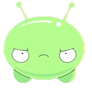 😡 Mooncake Final Space Alien, süß, grün, Cartoon, Mooncake, Final Space, lustig whatsapp sticker