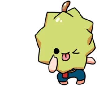 😜 Durian, Kreskówka, Owoc, Środkowy palec telegram sticker