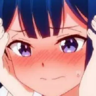 🍁 Anime, Carino, Ragazza, Espressione, Rossore telegram sticker