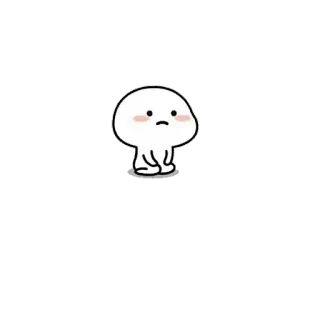 😔 triste, solo/a, carino/a, kawaii, adorabile, personaggio, cartone animato telegram sticker