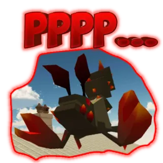 👺 PPPP... monstro, criatura, vermelho, arte digital, céu telegram sticker