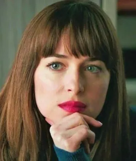 🤔 wanita, aktris, potret, Dakota Johnson, selebriti telegram sticker