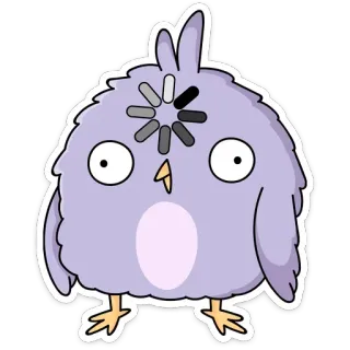 🤔 นก, การ์ตูน, สัตว์, สติกเกอร์, กำลังโหลด, ตลก, น่ารัก telegram sticker