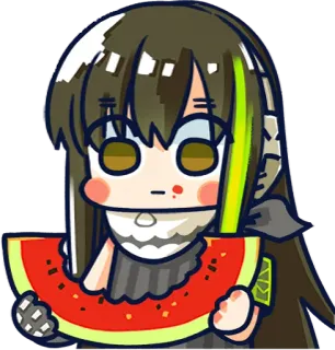 😐 Anime, Wassermelone, Süß, Cartoon, Essen whatsapp sticker