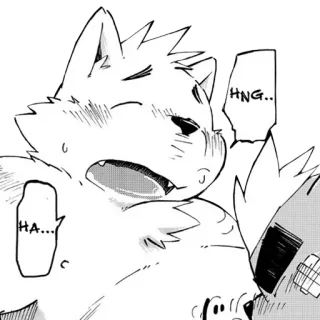 😧 HNG.. HA... Tier, Hund, Manga, Ausdruck, Schweiß telegram sticker