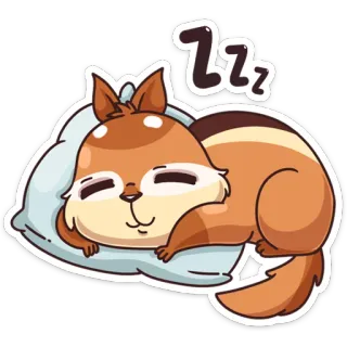 😴 ZZZ tier, eichhörnchen, schlaf, schlafend, zzz, süß, cartoon telegram sticker