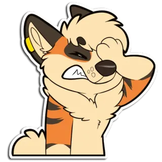 🤦‍♂ fox fox, facepalm, frustrated, fury, furry, cartoon, animal, annoyed telegram sticker