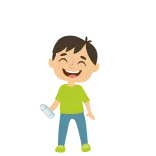 😐 漫画, 子供, 幸せ, 男の子, 緑のシャツ, 笑顔, ジーンズ telegram sticker