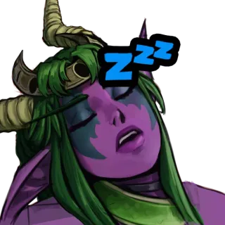 😶 ZZZ dormir, rêver, dessin animé, cornes, nuit whatsapp sticker