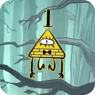 😟 Bill Cipher Gravity Falls บิล ไซเฟอร์, Gravity Falls, สามเหลี่ยม, การ์ตูน, แอนิเมชั่น, ตาเดียว telegram sticker
