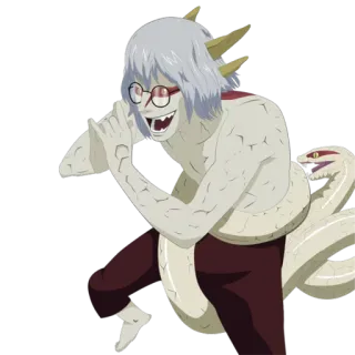 😆 Kabuto Yakushi Naruto アニメ, マンガ, 蛇, 忍者, 悪役 telegram sticker