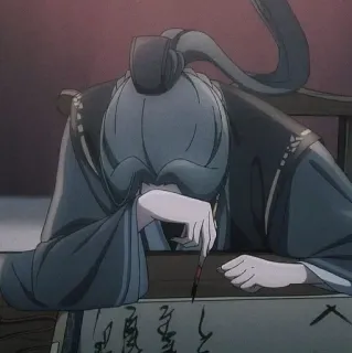😭 anime, writing, tired, sad, artist whatsapp sticker