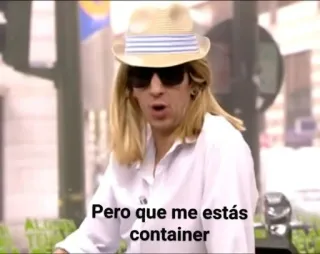 😳 Pero que me estás container Mann, Hut, Sonnenbrille, blond, Behälter, Gesichtsausdruck telegram sticker