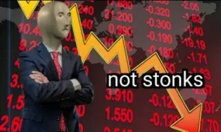 📉 not stonks Mème, Stonks, Économie, Finance, Bourse, Perte, Investissement, Mème Internet whatsapp sticker