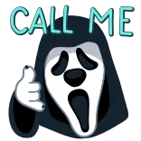 🤙 CALL ME ghostface, scream, call me gesture, horror, movie, phone call telegram sticker